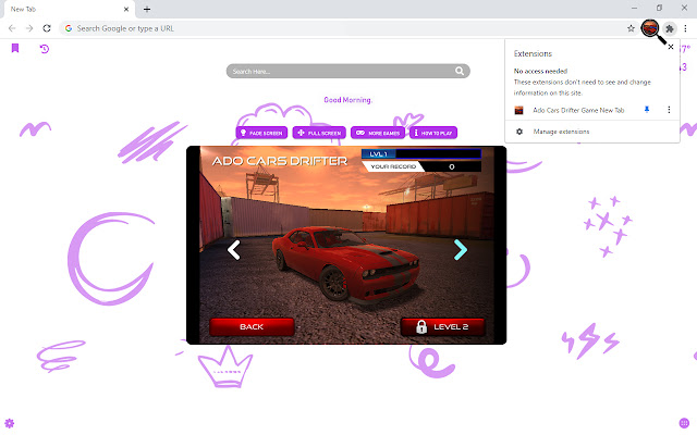 Ado Cars Drifter Game New Tab chrome谷歌浏览器插件_扩展第4张截图