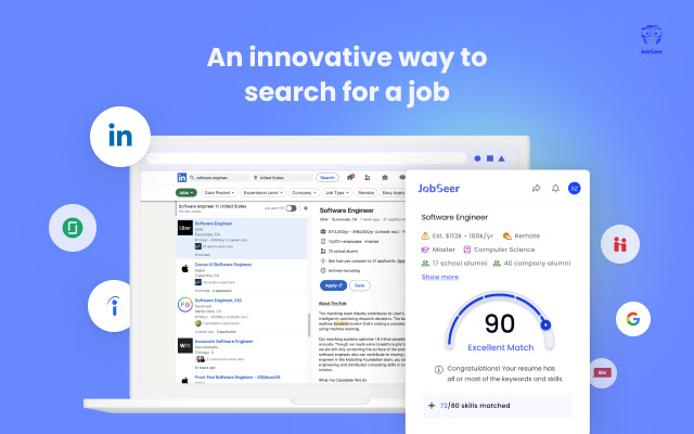 JobSeer: Accelerate your job search chrome谷歌浏览器插件_扩展第1张截图