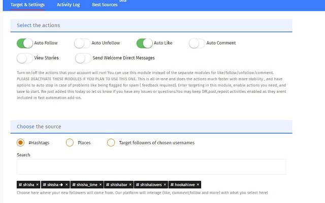 Hashtagpirate - Instagram like bot chrome谷歌浏览器插件_扩展第3张截图