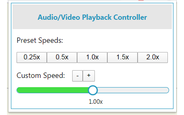 Audio/Video Playback Speed Controller chrome谷歌浏览器插件_扩展第1张截图