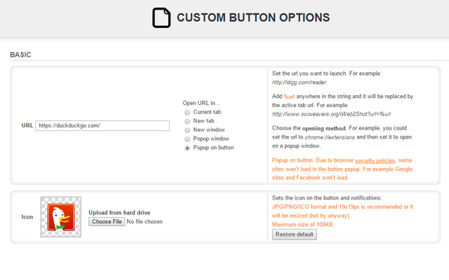 Custom Button chrome谷歌浏览器插件_扩展第2张截图
