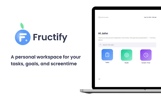 Fructify: Productivity + New Tab chrome谷歌浏览器插件_扩展第1张截图