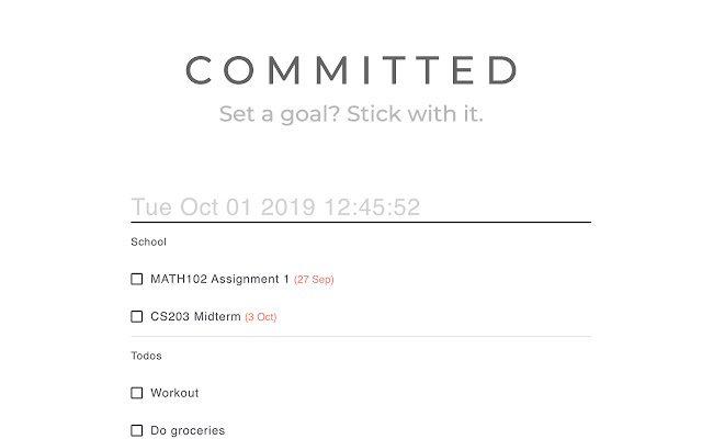 Committed - NewTab Todo and Goal Manager chrome谷歌浏览器插件_扩展第1张截图