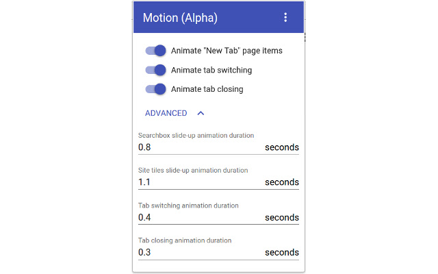 Motion - Material Design Animations chrome谷歌浏览器插件_扩展第2张截图