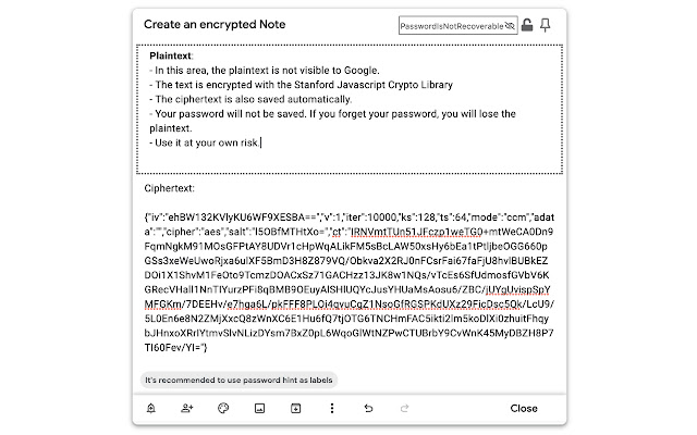 Google Keep Encryptor chrome谷歌浏览器插件_扩展第1张截图