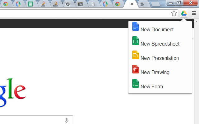 Google Docs Quick Create chrome谷歌浏览器插件_扩展第1张截图