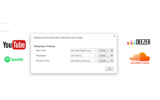 Webplayer Hotkeys - Shortcuts for web players chrome谷歌浏览器插件_扩展第1张截图