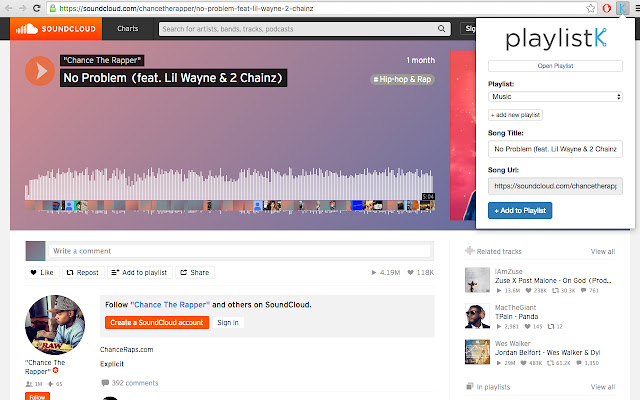 playlistk chrome谷歌浏览器插件_扩展第3张截图