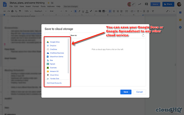 Save Google Docs & Sheets to other clouds ... chrome谷歌浏览器插件_扩展第4张截图