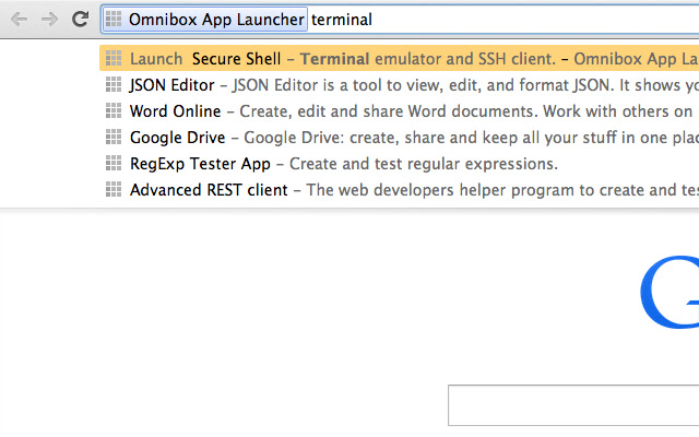 Omnibox App Launcher chrome谷歌浏览器插件_扩展第2张截图
