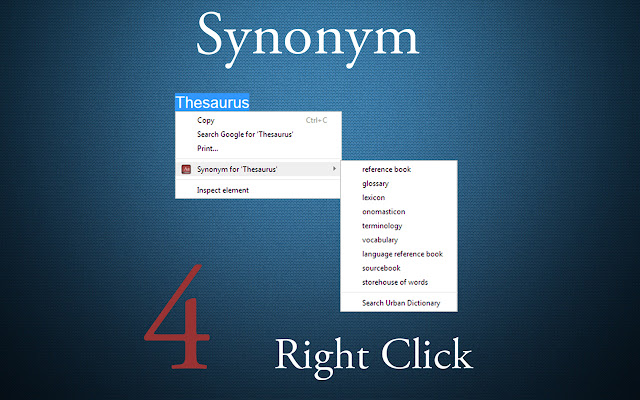Thesaurus: Synonym 4 Right Click chrome谷歌浏览器插件_扩展第1张截图