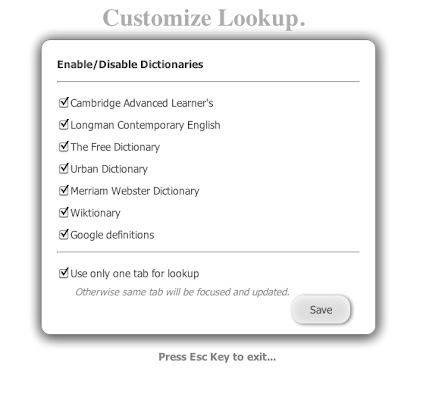 Lookup Definitions Online chrome谷歌浏览器插件_扩展第2张截图