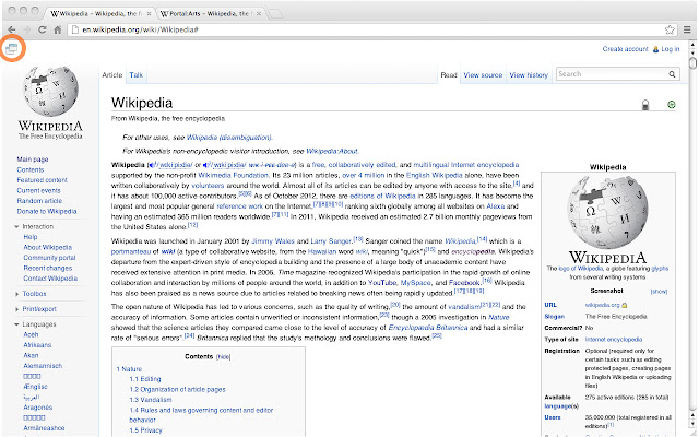 WikiSimplia - collapse Wikipedia's menu chrome谷歌浏览器插件_扩展第1张截图