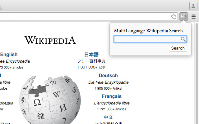 MultiLanguage Wikipedia Search chrome谷歌浏览器插件_扩展第1张截图