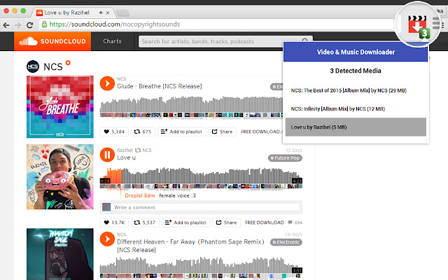 Video & Music Downloader chrome谷歌浏览器插件_扩展第3张截图