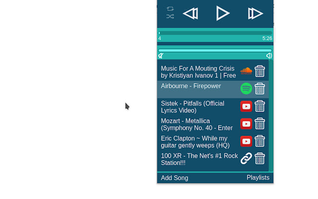 Music Meal: Audio Player & Playlist Streamer chrome谷歌浏览器插件_扩展第1张截图