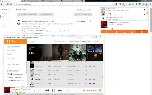 Google Music Ultimate Shortcuts&Player chrome谷歌浏览器插件_扩展第1张截图