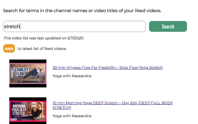 Search My YouTube Likes chrome谷歌浏览器插件_扩展第1张截图