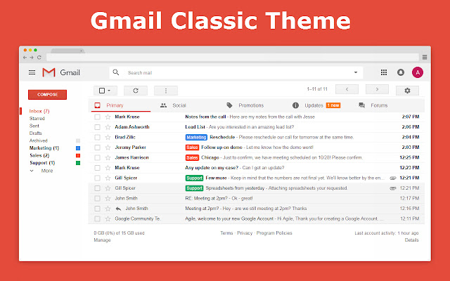 Gmail Classic/Old Theme by Agile Inbox chrome谷歌浏览器插件_扩展第2张截图