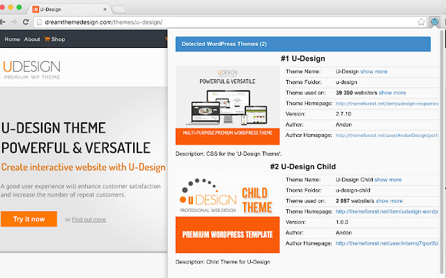 WordPress Theme Detector and Plugin Detector chrome谷歌浏览器插件_扩展第3张截图