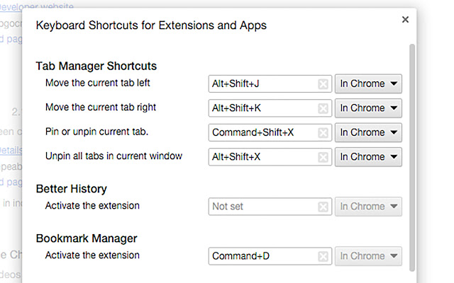 Tab Manager Shortcuts chrome谷歌浏览器插件_扩展第1张截图
