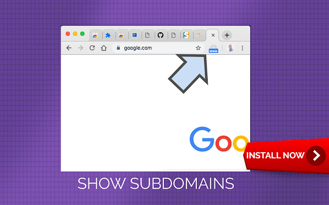 Show subdomain of web address chrome谷歌浏览器插件_扩展第1张截图