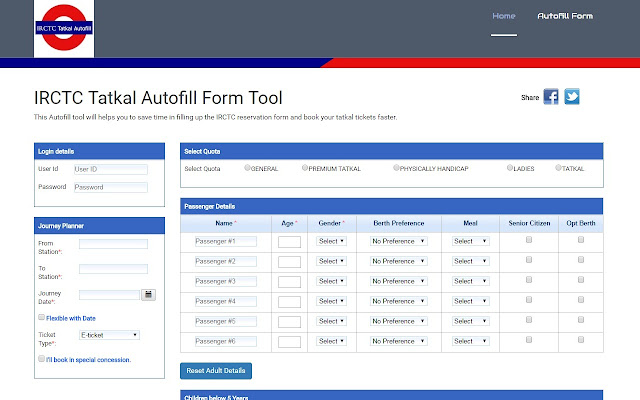 IRCTC Tatkal Autofill chrome谷歌浏览器插件_扩展第2张截图