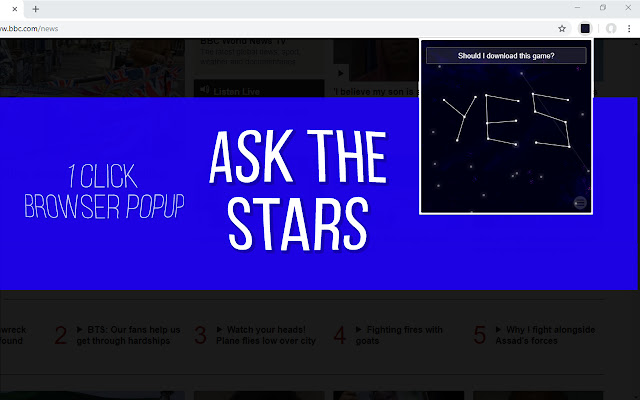 Ask The Stars (Popup Game) chrome谷歌浏览器插件_扩展第1张截图