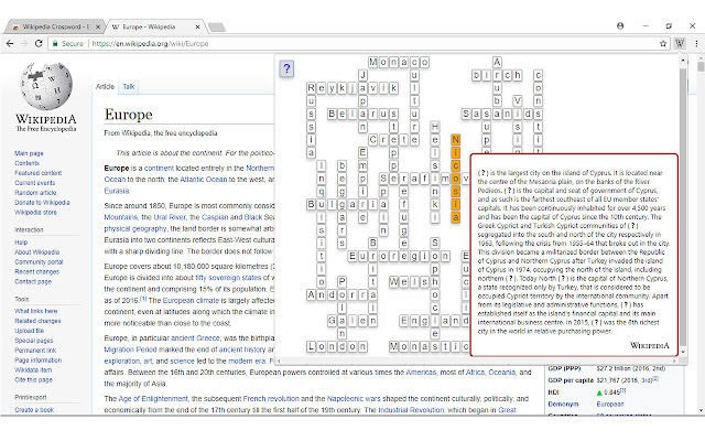 WikiCros | Wikipedia Crossword chrome谷歌浏览器插件_扩展第1张截图