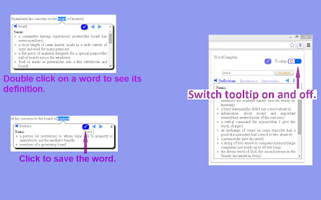 WordComplex (English Dictionary) chrome谷歌浏览器插件_扩展第2张截图