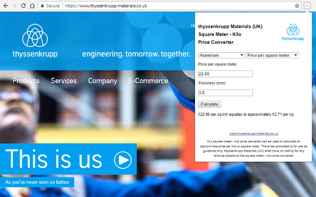 Square Meter - Kilo Price Converter chrome谷歌浏览器插件_扩展第1张截图