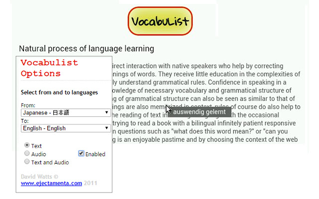 Vocabulist chrome谷歌浏览器插件_扩展第1张截图
