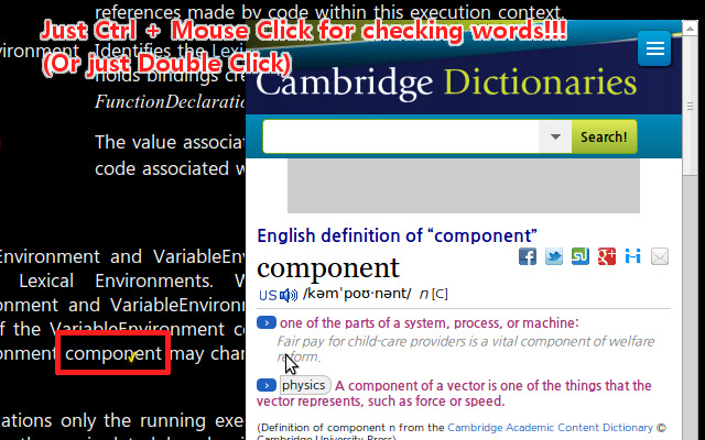 Simple Dic (Instant Dictionary) chrome谷歌浏览器插件_扩展第1张截图