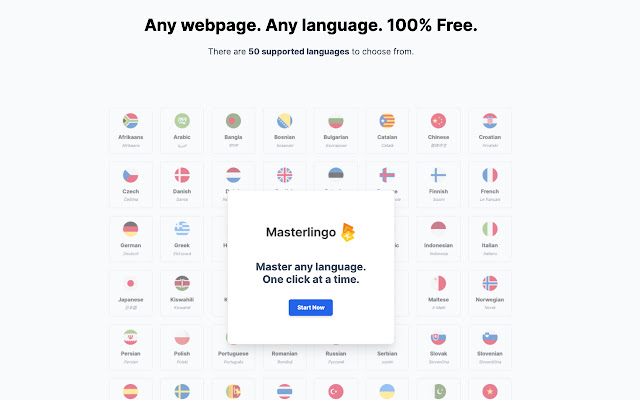 Masterlingo - Learn languages as you scroll chrome谷歌浏览器插件_扩展第4张截图