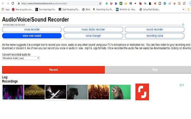 Simple Audio Voice Sound Recorder chrome谷歌浏览器插件_扩展第1张截图
