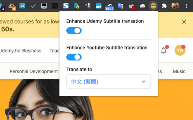 Yakuu - Automatic Subtitle Translator chrome谷歌浏览器插件_扩展第5张截图