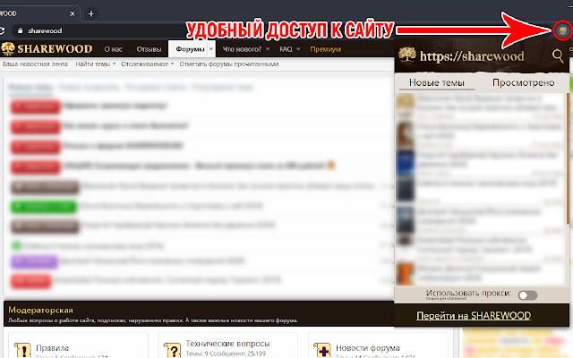Обход блокировки | SHAREWOOD.BIZ chrome谷歌浏览器插件_扩展第1张截图