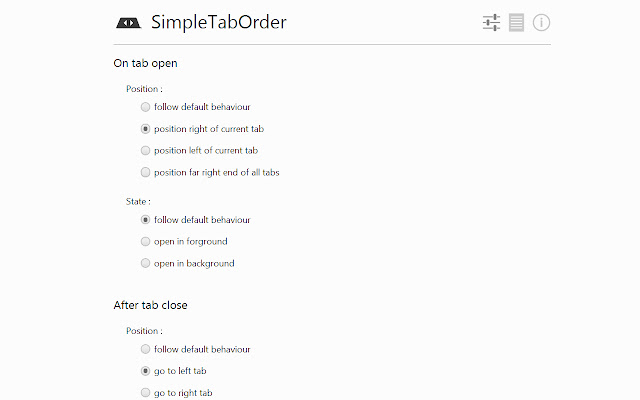 SimpleTabOrder chrome谷歌浏览器插件_扩展第1张截图