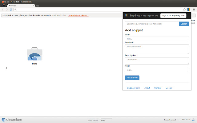 SnipEasy - Share code snippets chrome谷歌浏览器插件_扩展第1张截图