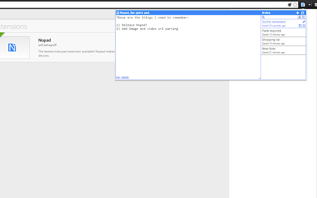 Nopad chrome谷歌浏览器插件_扩展第1张截图