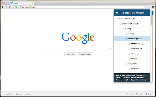 Bookmark Walker chrome谷歌浏览器插件_扩展第1张截图