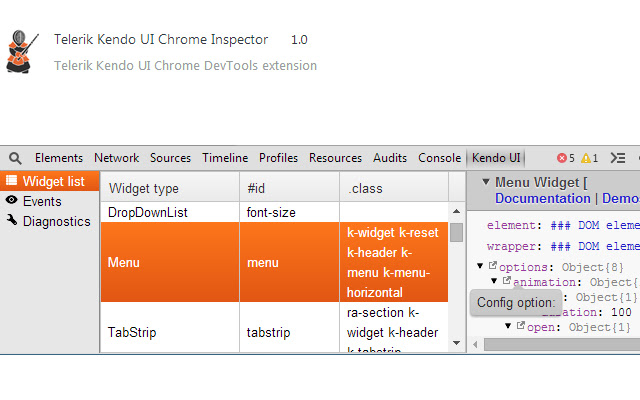 Telerik Kendo UI Chrome Inspector chrome谷歌浏览器插件_扩展第1张截图