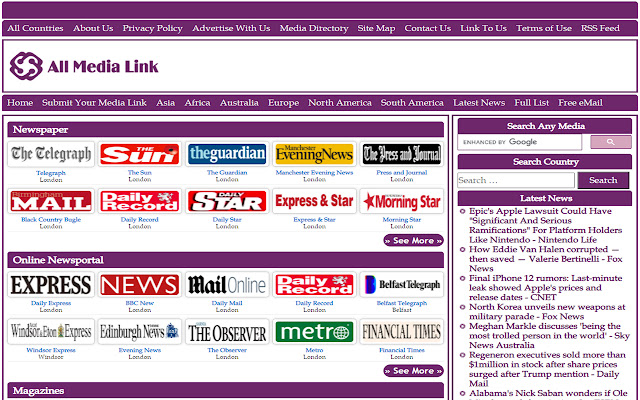 United Kingdom's All Newspapers Online chrome谷歌浏览器插件_扩展第1张截图