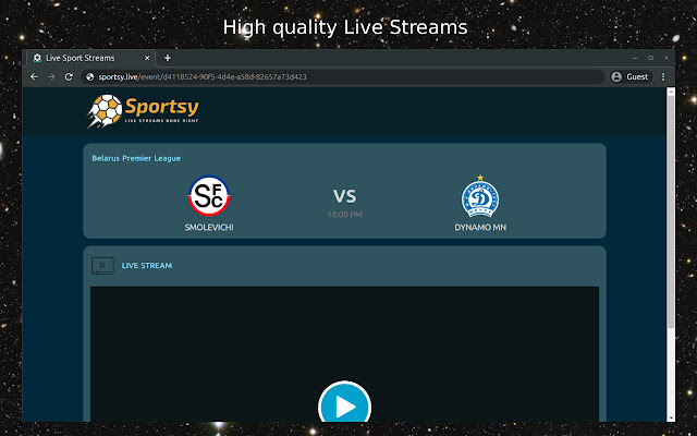 Sportsy - Sport Live Streams chrome谷歌浏览器插件_扩展第2张截图