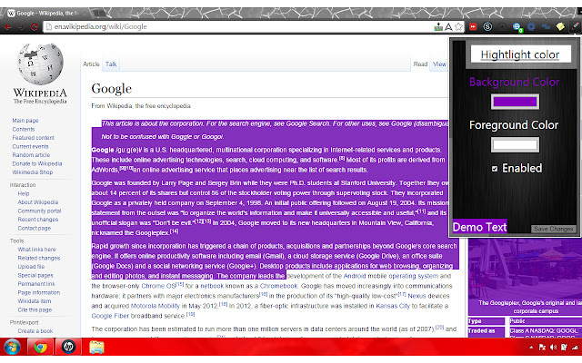 Highlight Color chrome谷歌浏览器插件_扩展第4张截图