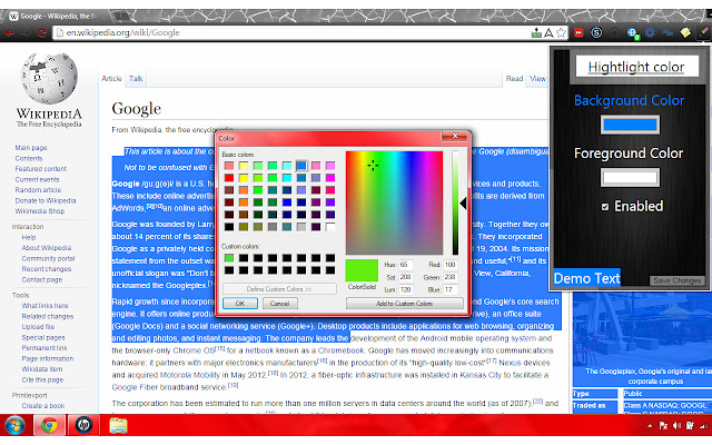 Highlight Color chrome谷歌浏览器插件_扩展第5张截图
