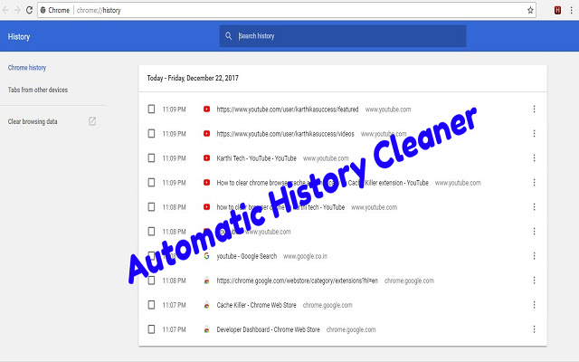 Chrome History Cleaner chrome谷歌浏览器插件_扩展第1张截图