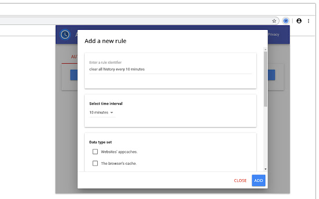 Auto Clear Browsing Data chrome谷歌浏览器插件_扩展第2张截图