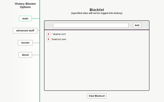 History Blocker by Site chrome谷歌浏览器插件_扩展第1张截图