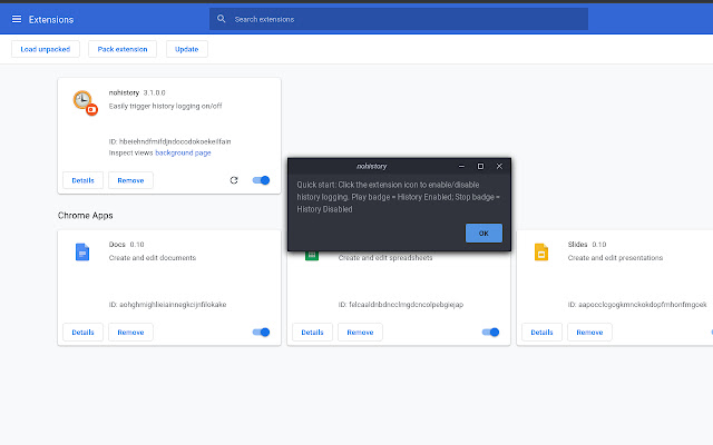 nohistory chrome谷歌浏览器插件_扩展第1张截图